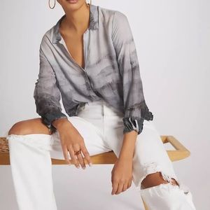 Anthropologie Cloth and Stone Gray Ombré button down shirt